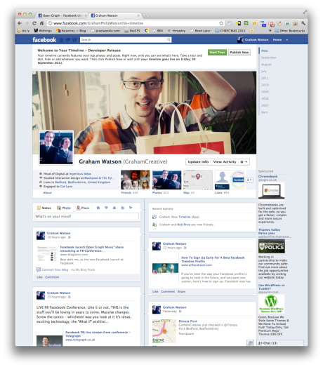 Facebook F8 Open Graph Timeline preview for developers